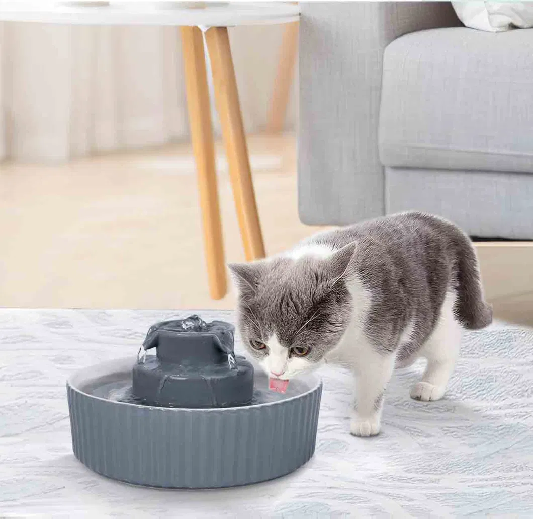 Wholesale Ceramic Cat Pet Water Fountain Bowl with Replacement Filters and Foam