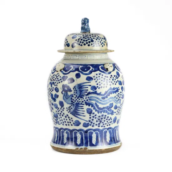 China Jingdezhen Azul e Branco Cerâmica Flor Pássaros Decoração de Porcelana Jarras de Templo de Gengibre