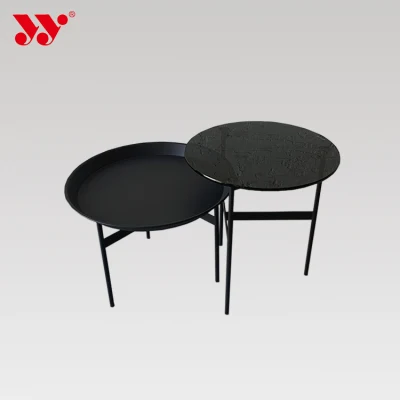 Conjunto de mesa de chá de vidro estilo moderno Conjunto de mesa de metal doméstico